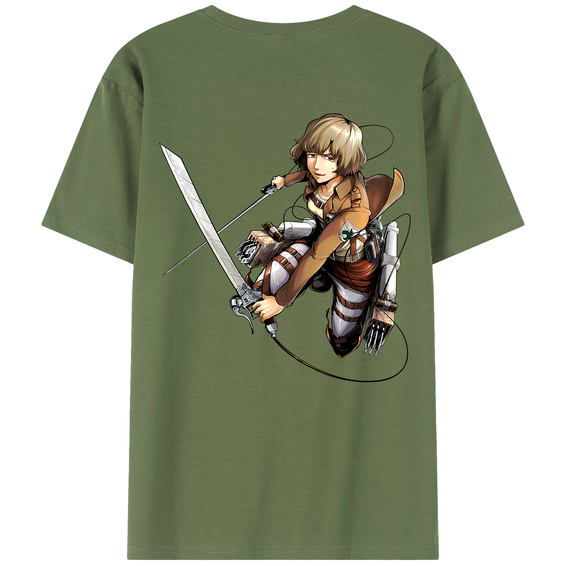 （画像用） 進撃の巨人 ヒツチ Attack on Titan Hitch 綿100％ メンズ半袖Tシャツ（バックプリント） 通気性